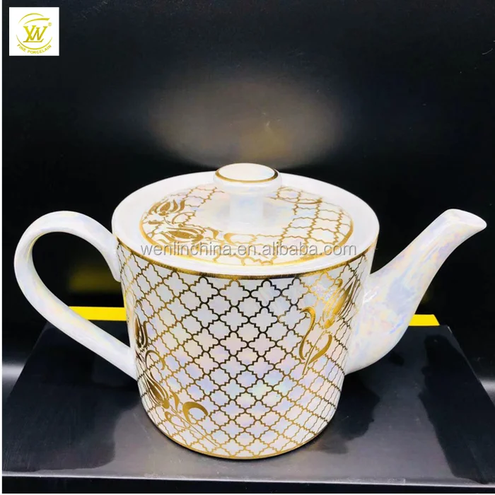 Chaozhou factory Arabic Saudi Middle-East Dubai 1000ml ceramic porcelain teapot  set coffee teapot