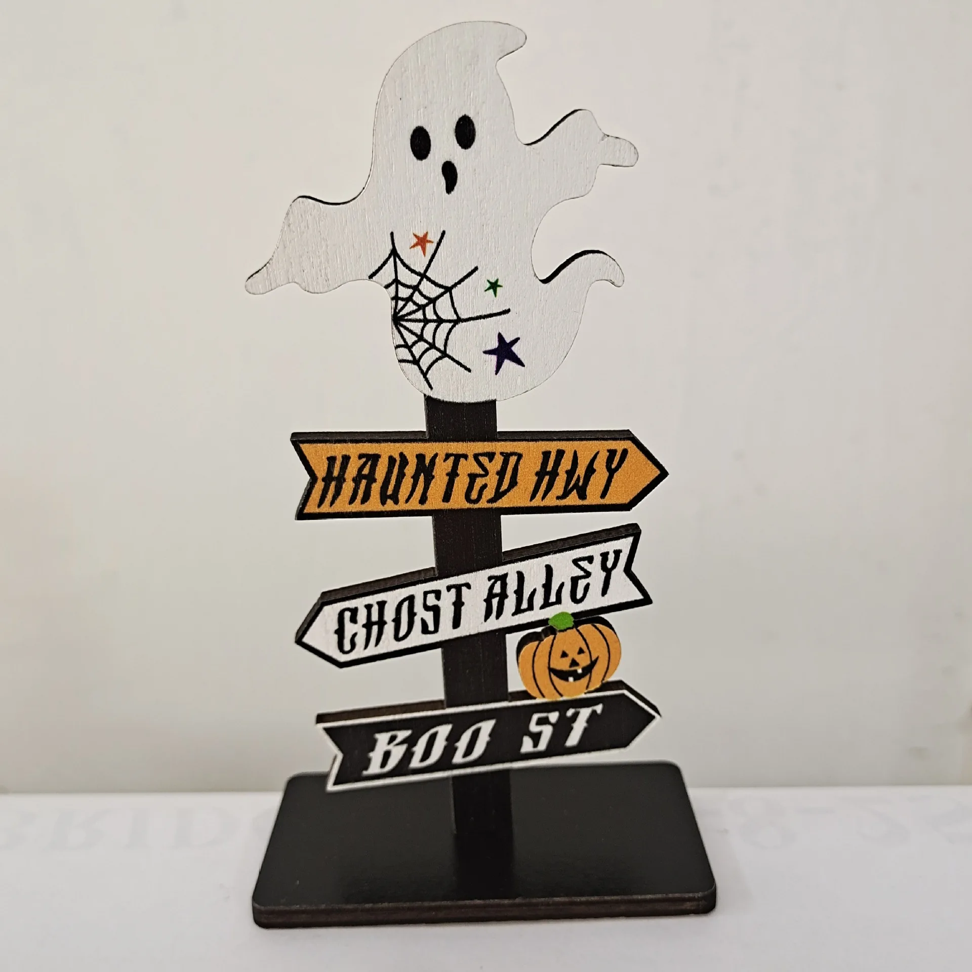 Wholesale Halloween wooden desktop Pumpkin Ghost black cat design Festival Party Home Livingroom Decoration for kids