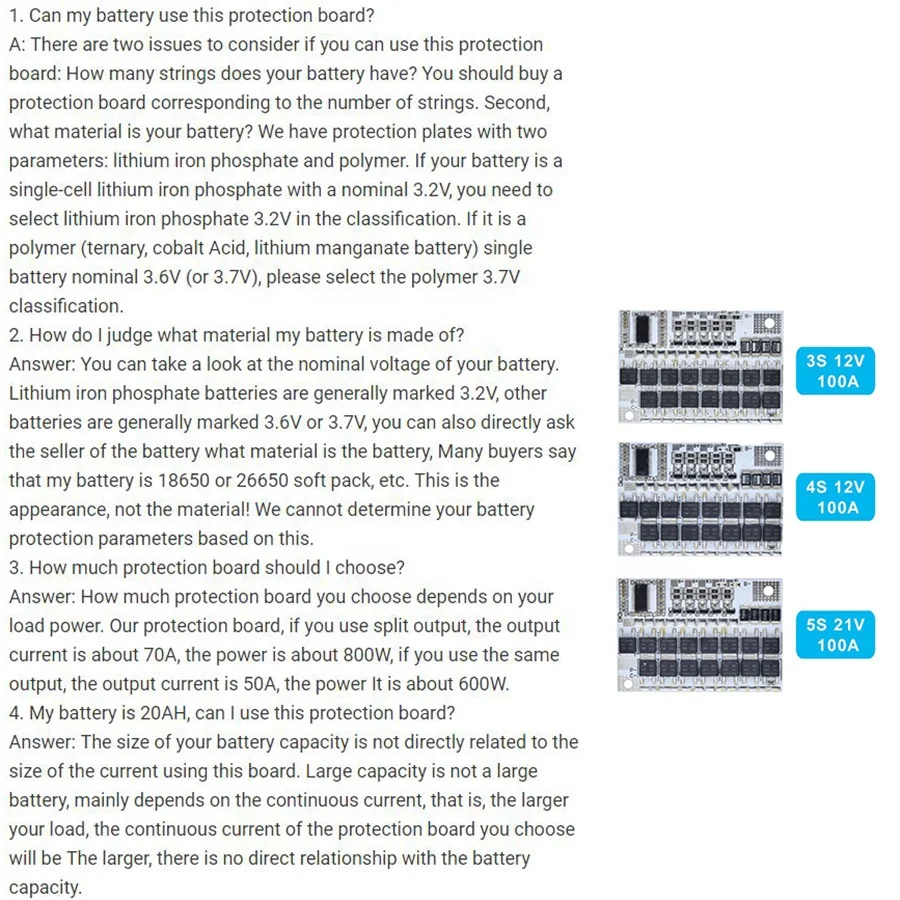 3s Bms 12v 16.8v 21v 3.7v 100a Li-ion Lmo Ternary Lithium Battery Protection Circuit Board Li-polymer Balance Charging
