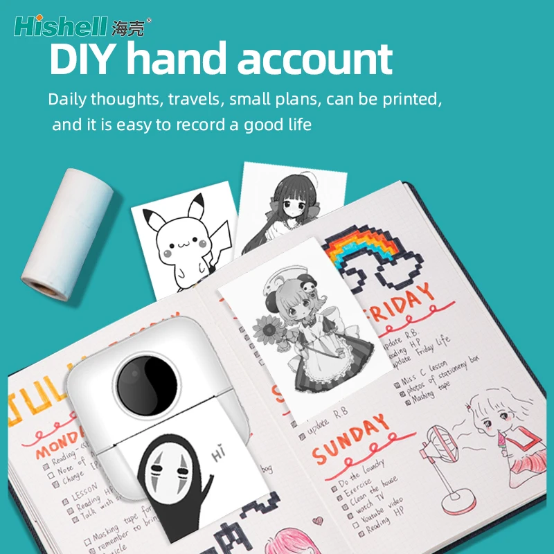 Wireless Portable Thermal Printer 57mm Documents Notes USB Mini Printer Device