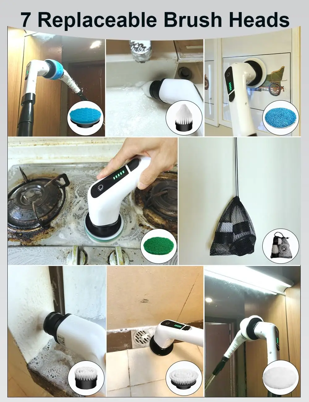 Low Price Bathroom Bathtub Electric Cleaning Brush Rotary Scrubber