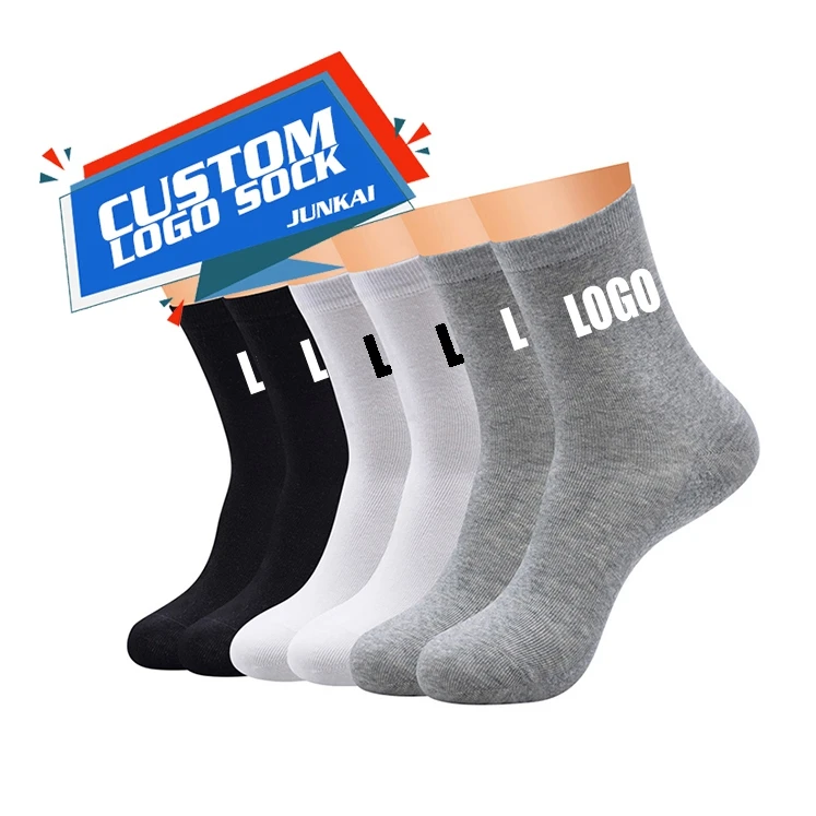 Custom Knit Organic Cotton Socks Design Your Own Logo Sox Custom Cotton Crew Men Socks