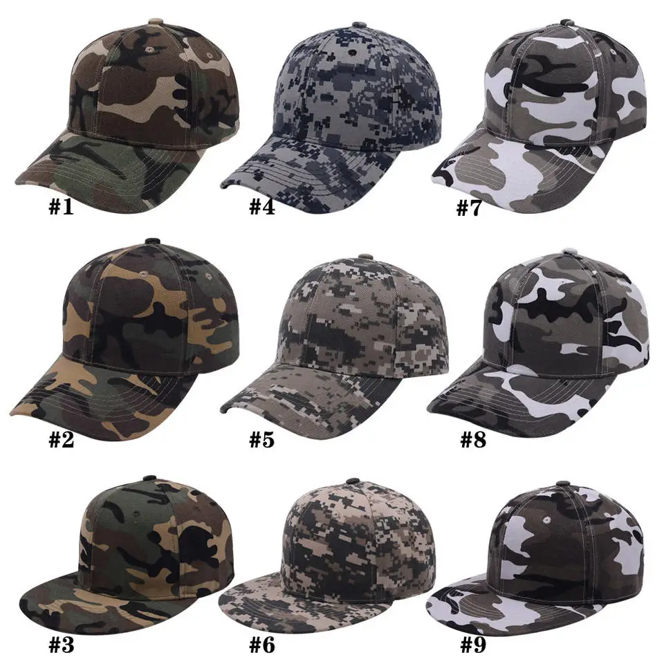 Custom LOGO Outdoor Jungle Fishing Hunting Camo Pattern Hat Military Vintage Tactical Camouflage Sport Baseball Caps