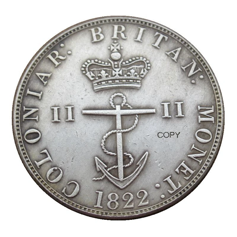 Reproduction UK 1822 Half Dollar - George IV British West Indies Silver Plated Coins UF(22)