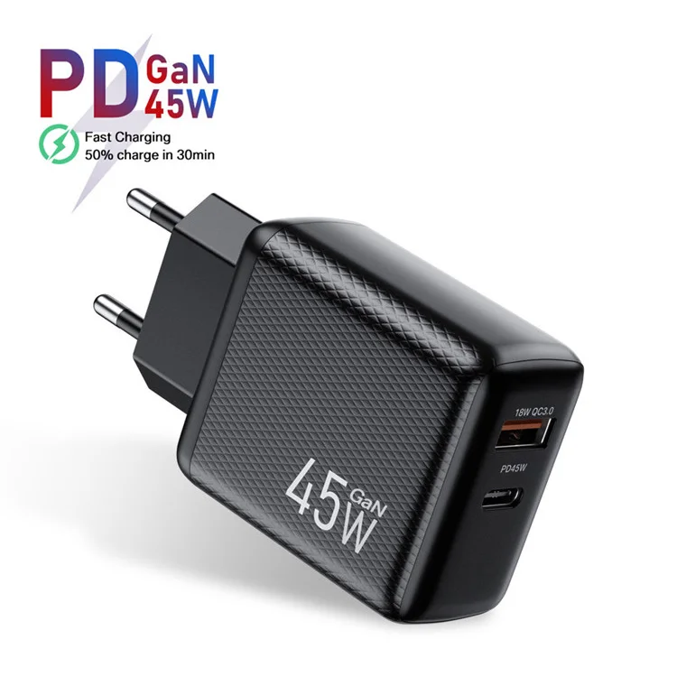Gan USB Wall Charger 45W Fast Charging for Iphone 13 12 11 Ipad Tablets PD USB C 3.0 Quick Charger Type C Phone Power Adapter