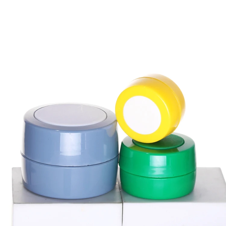 5g 10g 15g 30g green/grey/yellow plastic uv nail gel jars empty facial jar cream bottle with rubber band