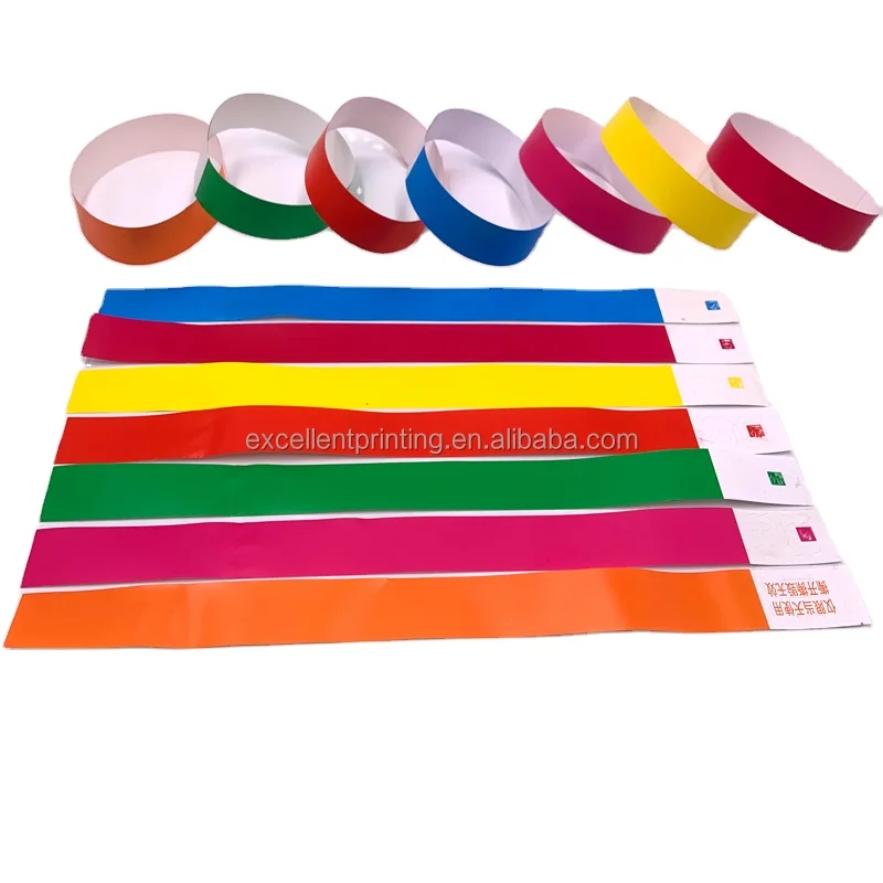 One Time Use Waterproof Wristband Event Festival Bracelet Disposable Serial Number Tyvek Wristbands Paper With Logo For Events