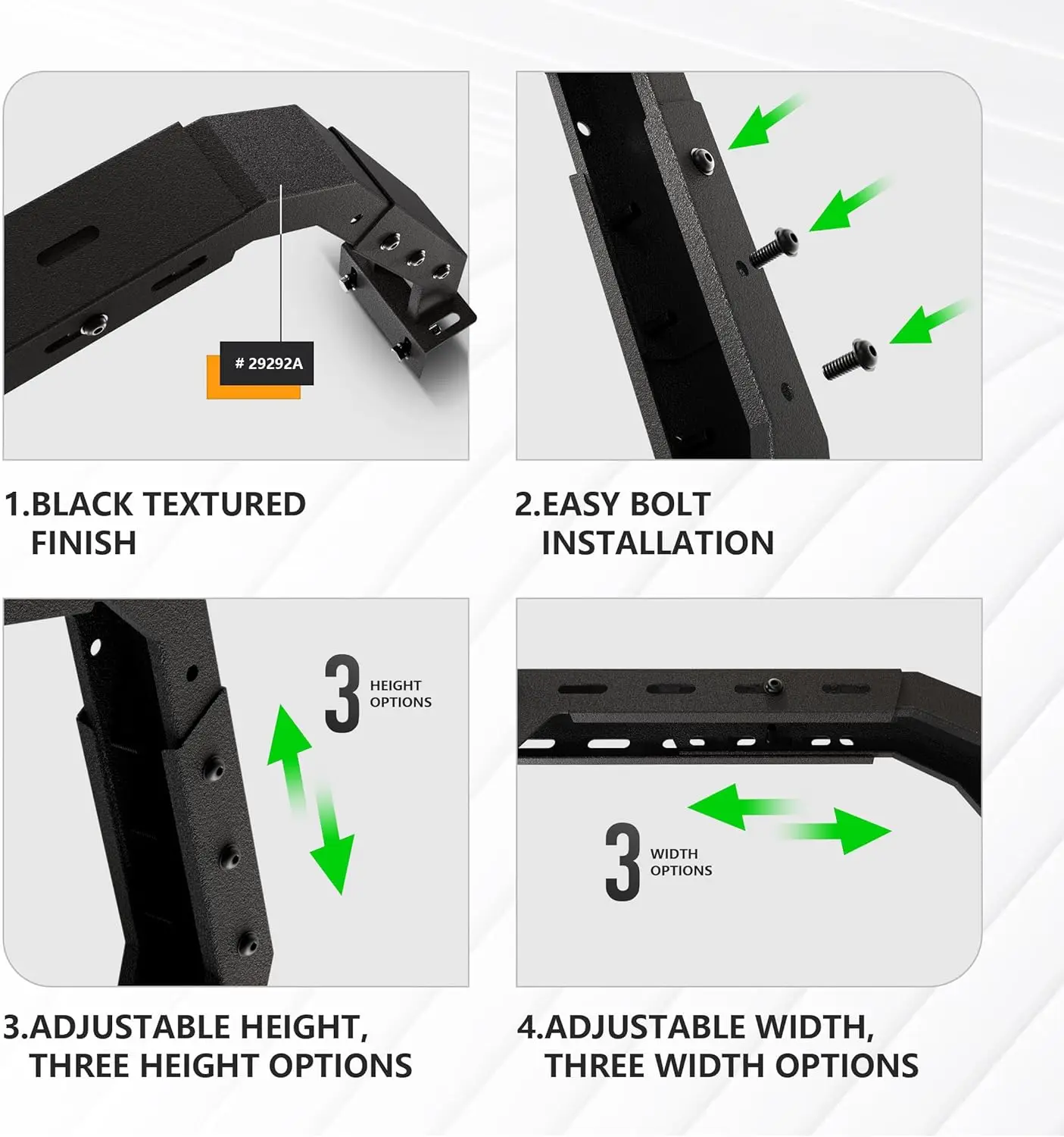 Adjustable 500 LBS Truck Cargo Carrier Bed Rack 2 LED Light Bar Roof Rack Car Mount Toyota Tacoma Jeep Gladiator JT Kayak