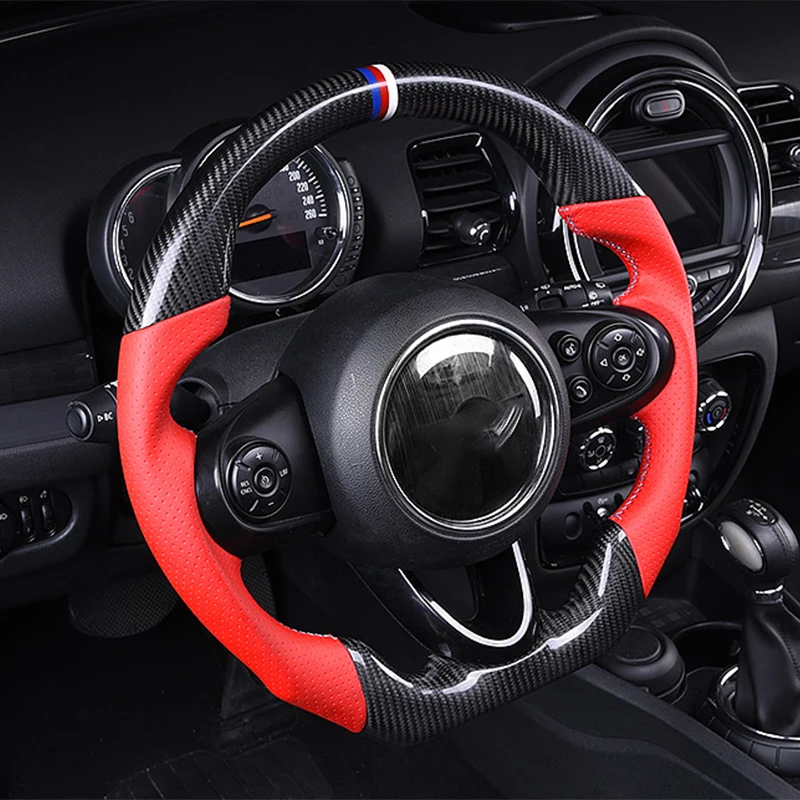 tantan  Real Carbon Fiber Steering Wheel Cover For F series Black and Red Color Available Factory Wholesale Interior Accessories