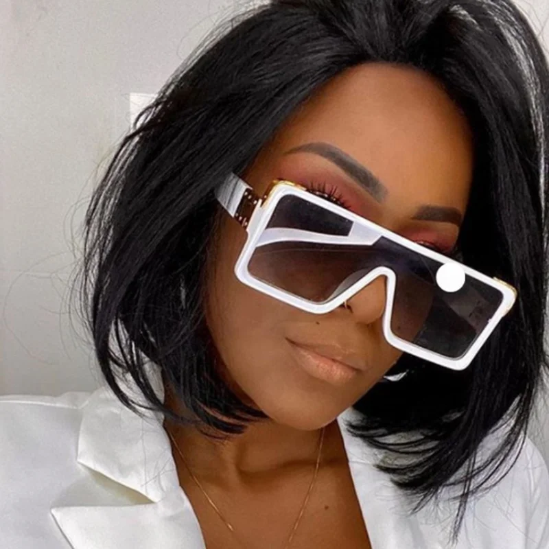 Солнцезащитные очки Квадратные большого размера UV400 для мужчин и женщин модные роскошные брендовые солнечные в ретро стиле с защитой от ультрафиолета