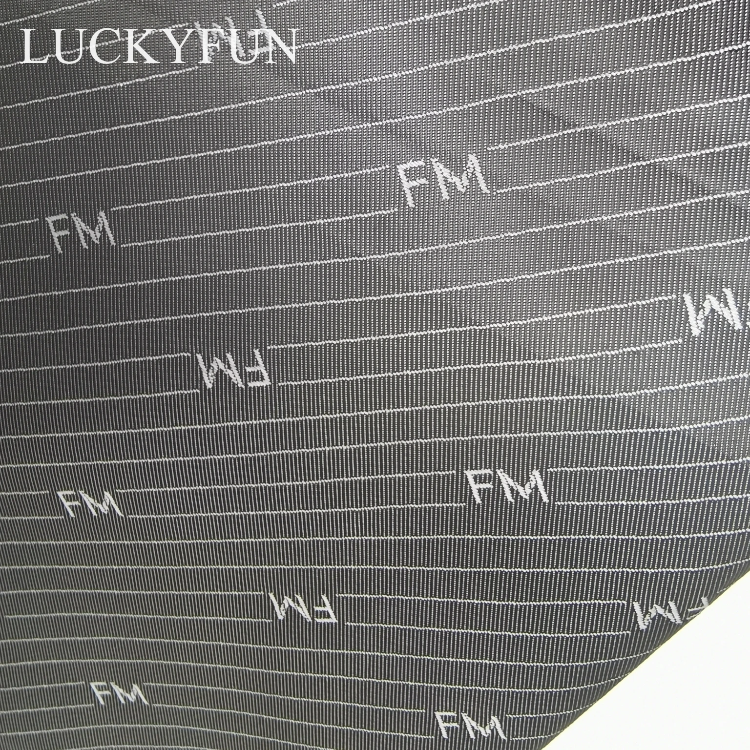 100% polyester jacquard FM letter cationic  luggage and clothes fabric with coated PU for Inner lining