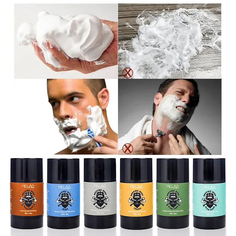 Private Label Moisturizing Refreshing Soften Foaming Shaving Stick Soap For Men Gift