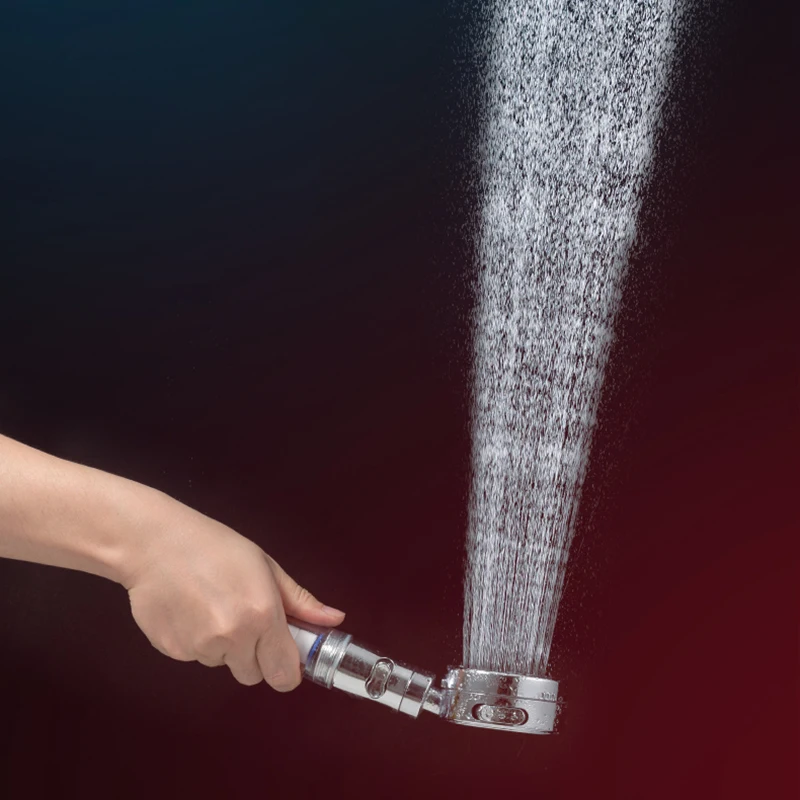 Multifunctional Abs Vitamin C Filter Water-saving Shower Head, White Shower Hand-held High-pressure Shower Head