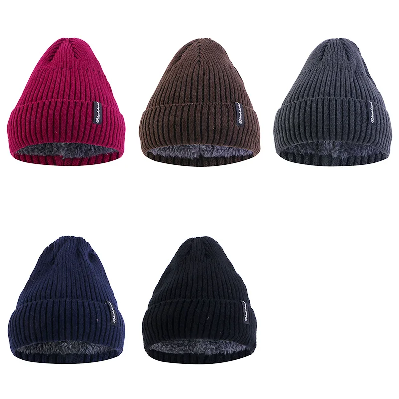 High Quality Wholesale Warm Winter Cap Knit Beanie Acrylic Winter Outdoor Knitted Hats