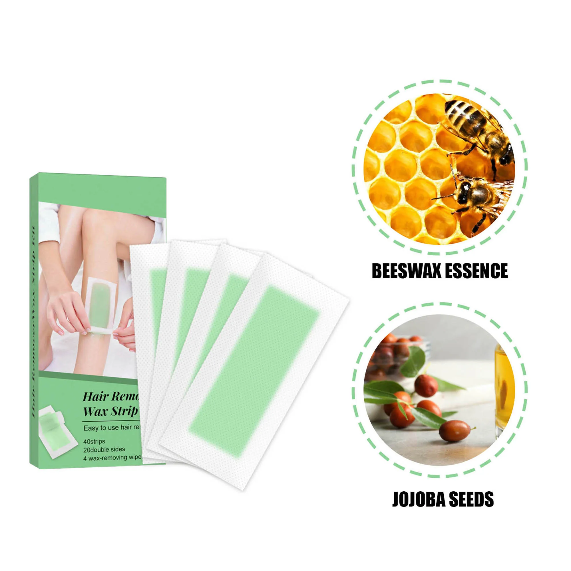 Custom Private Label Cold Depilatory Wax Strips Hair Removal Wax Strips Body Wax Strips For Legs Hair Removal