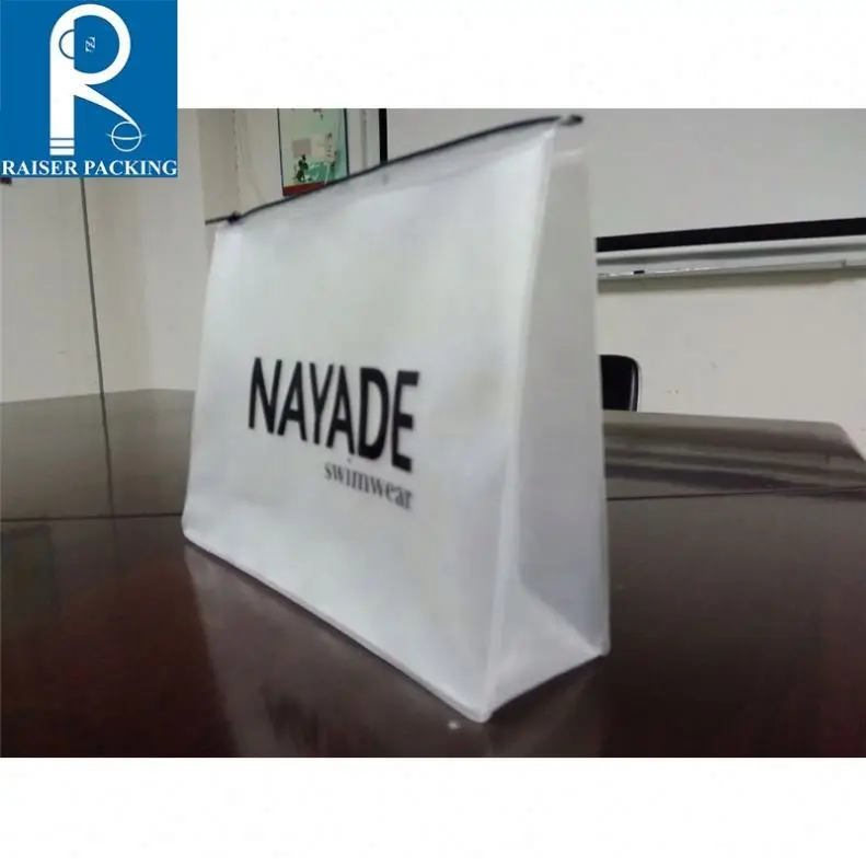 Factory custom printed cheap clear plastic garment bags with hanger apparel packaging with hook for Underwear and Socks