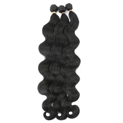 26 Inch Long Synthetic Body Wave Hair Bundles Ombre Blonde Hair Weaving Loose Deep Hair Extension