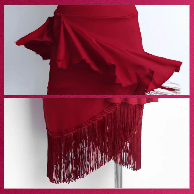 New Arrivals Girls Tassel Latin Dance Skirt Children Fringe Latin Dance Dress
