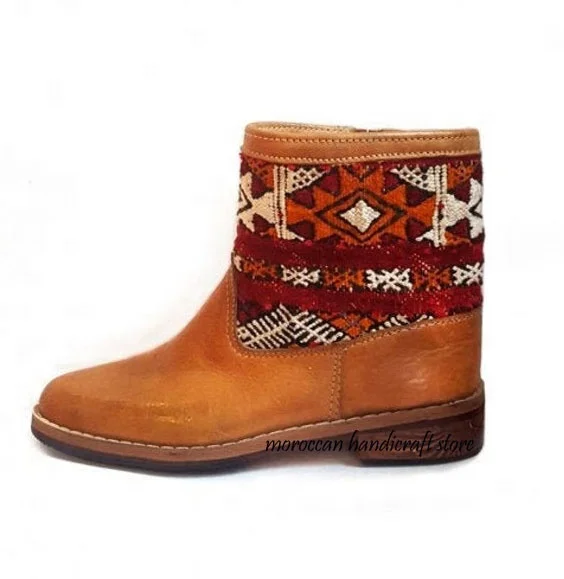 Винтажные ботинки Kilim и кожаные ковбойские сделанные в Марокко