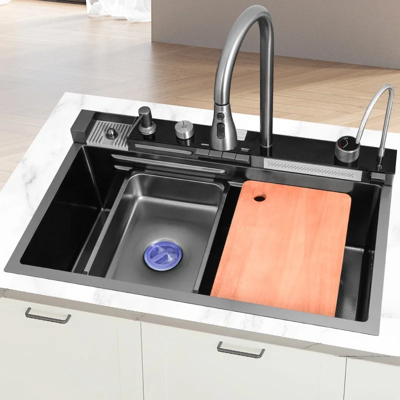 Whale Rain Large Single Slot Kitchen Sink With Faucet 304 Stainless Steel Nano Surface Treatment Undermount Installation Home