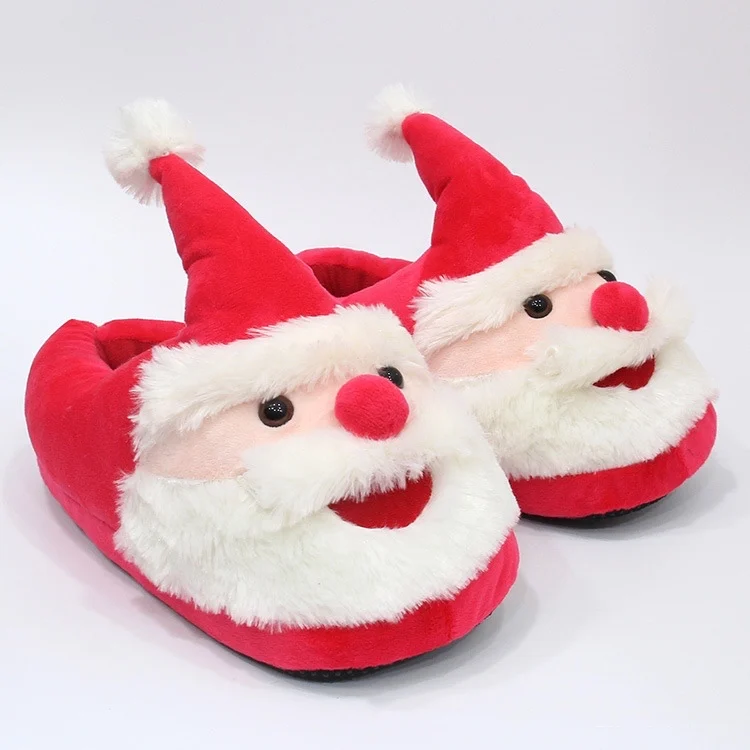 China private label Christmas fashion red color in door children slippers shoes with character
