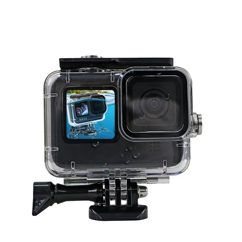 
Для Gopro Hero 8 9 10 черный Водонепроницаемый чехол Подводный защитный чехол с кронштейном аксессуары водонепроницаемый 50 м съемка 