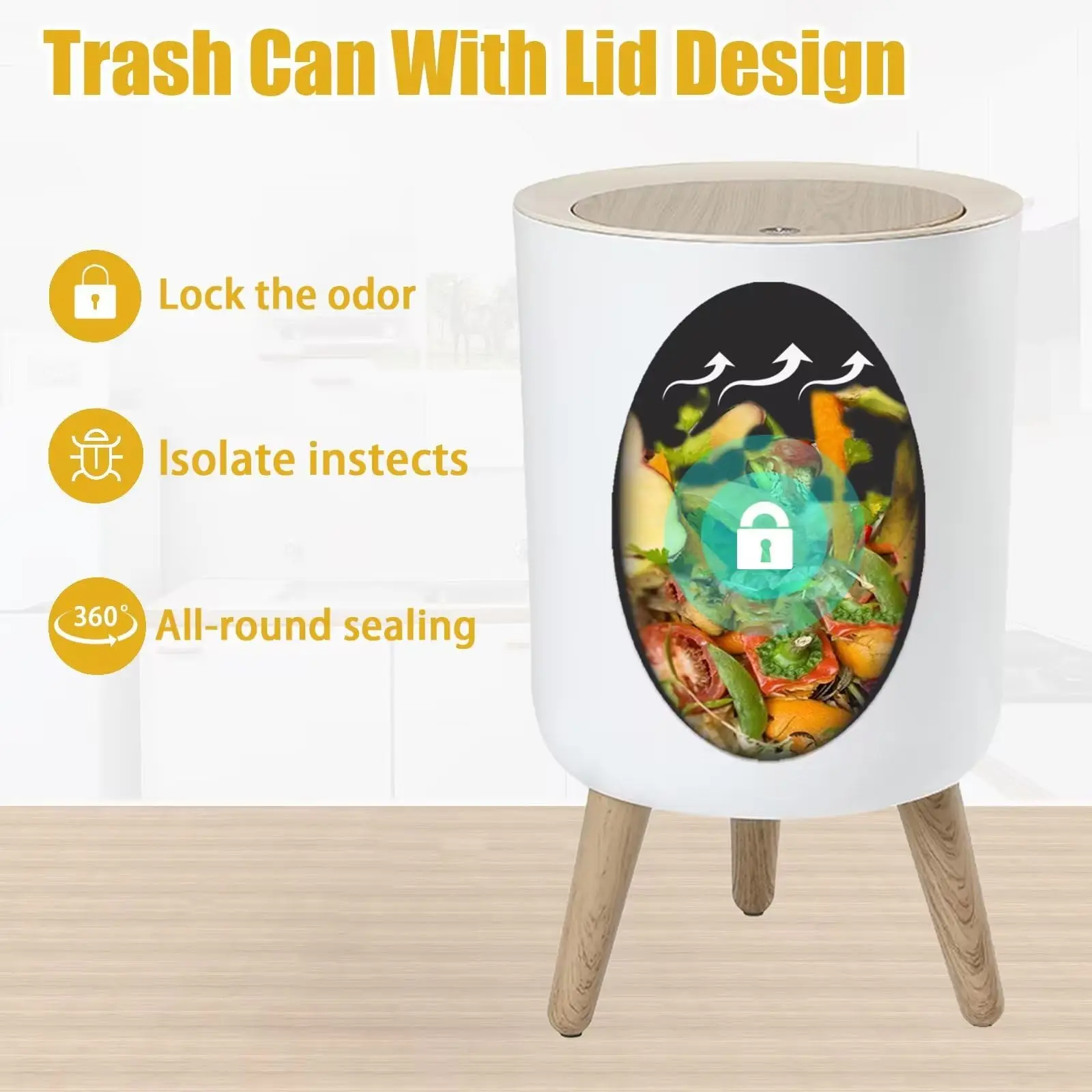 Wastebasket Dustbin Garbage Can Recycle Bin Plastic Mini Trash Bin For Home Bathroom Living Room Kitchen