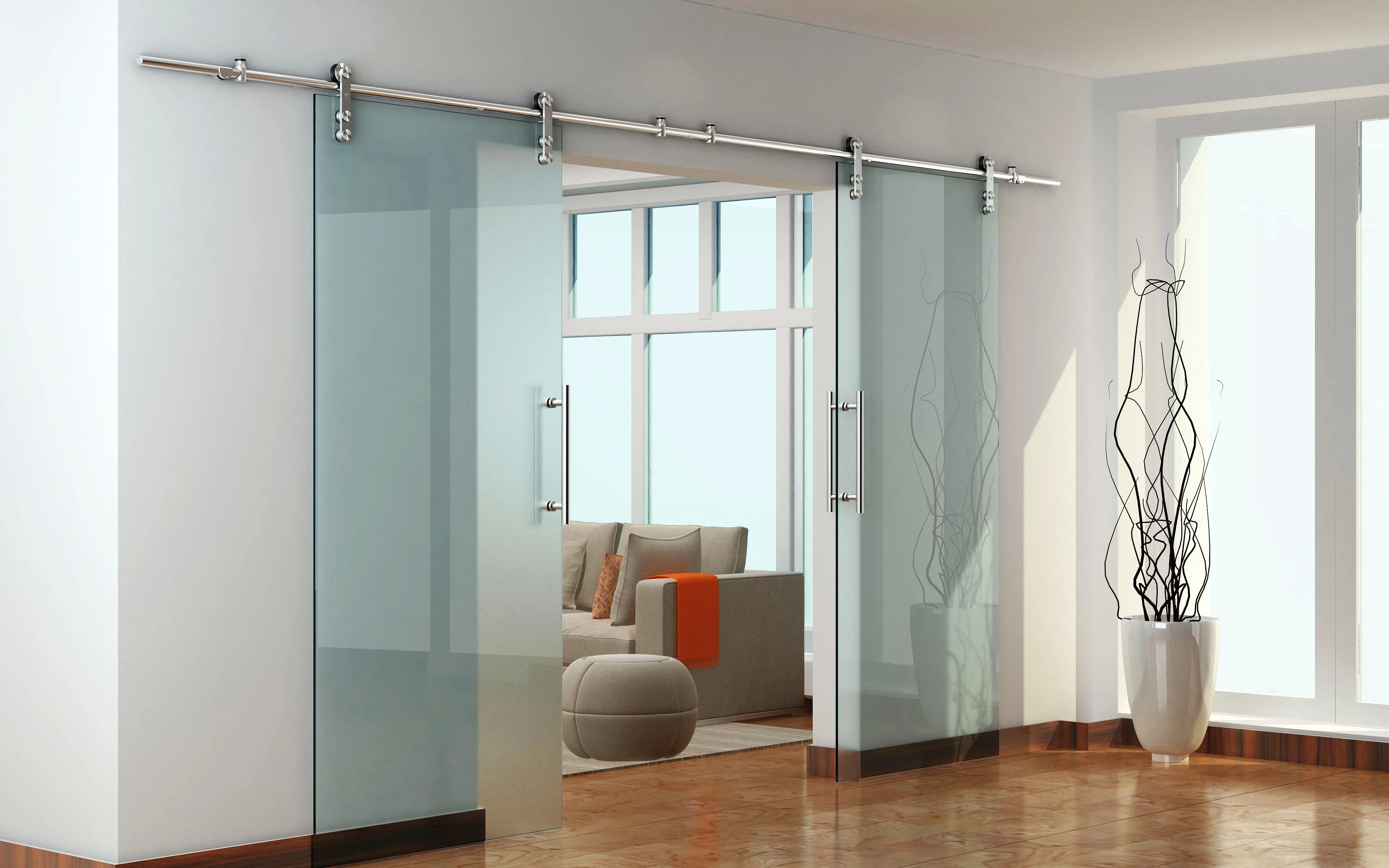 YMXT-YG49 Wall mounted stainless steel sliding barn door hardware