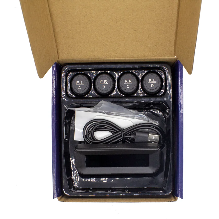 Car TPMS Tire Pressure Monitoring System Solar Charging HD Digital LCD Display Auto Alarms Wireless External Sensors TPMS