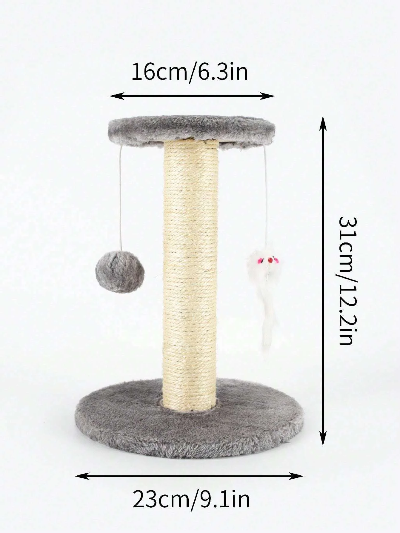 Hot Selling Factory Wholesale Scratching Post With Plush Rat-Shape Toy And Climbing Board For Cats