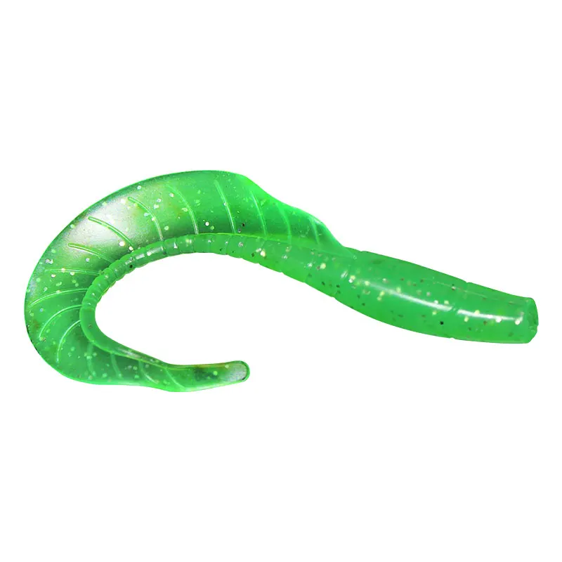 GASTORNI 6cm/2g 8cm/4g Glow Jelly Worm Lure Orange Rippletail Large Ocean Luminous Jig Trout Worm Fishing Lure