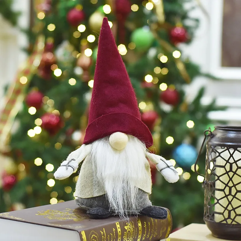 EAGLEGIFTS Wholesale lovely christmas fabric elf standing stuffed elves tabletop decoration