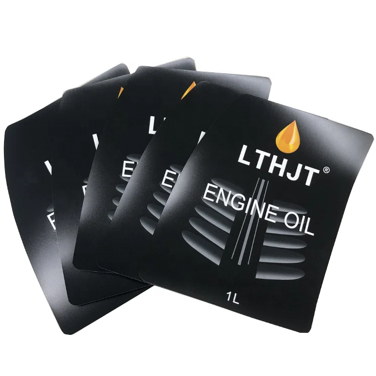 Custom Logo Printing High Quality Waterproof Coated Paper Engine Oil Bottle Labels Sticker