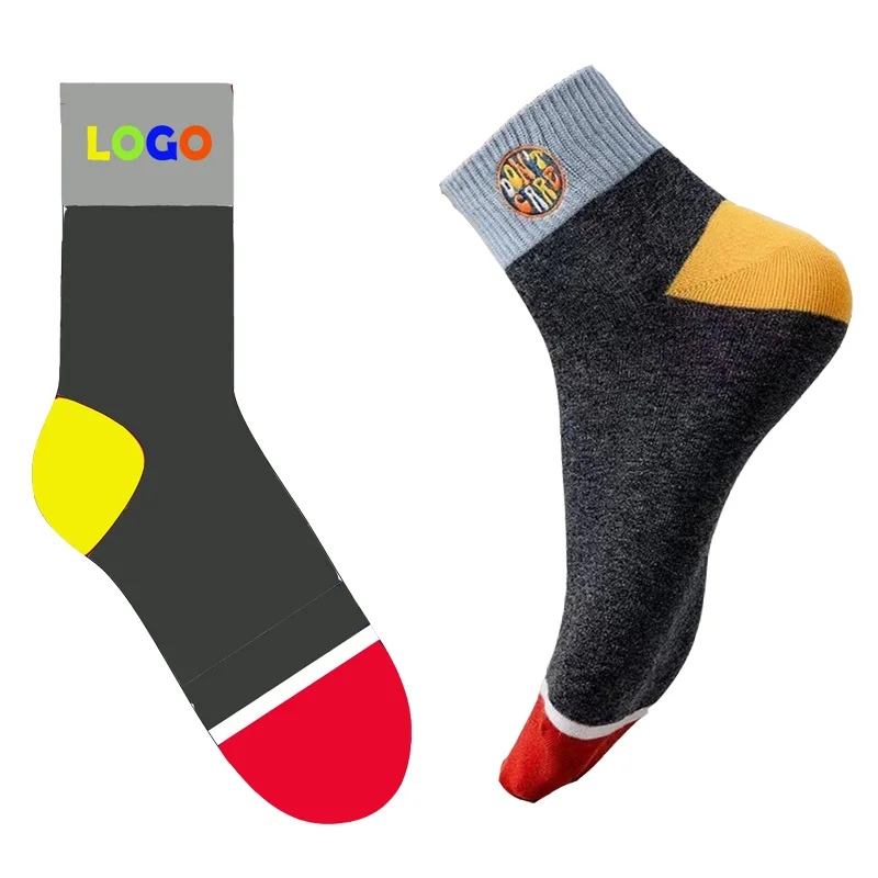 Patch Custom Designed Socks Unisex Quality Novelty Men Luxury Happy Ankle Socks Logo Custom Embroidery Socks