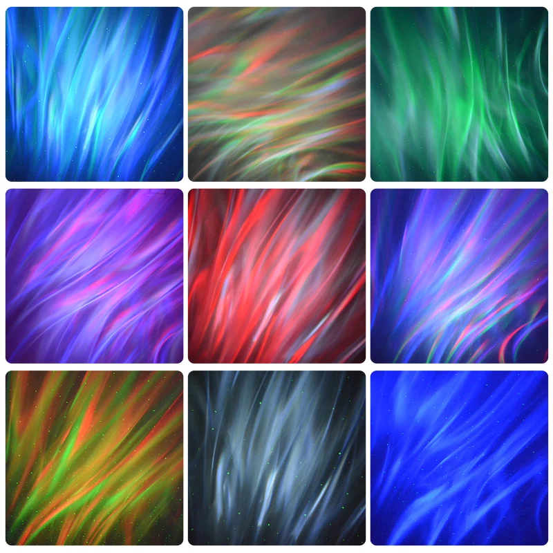 Aurora starry sky projector led night light white noise machine kids moon lamp galaxy night lights for home with remoter