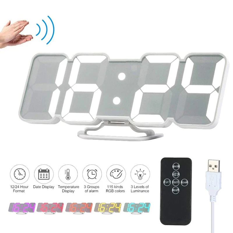 Led modern Table Clock China Factory Direct Supply 3d Alarm Desk Digital Clocks