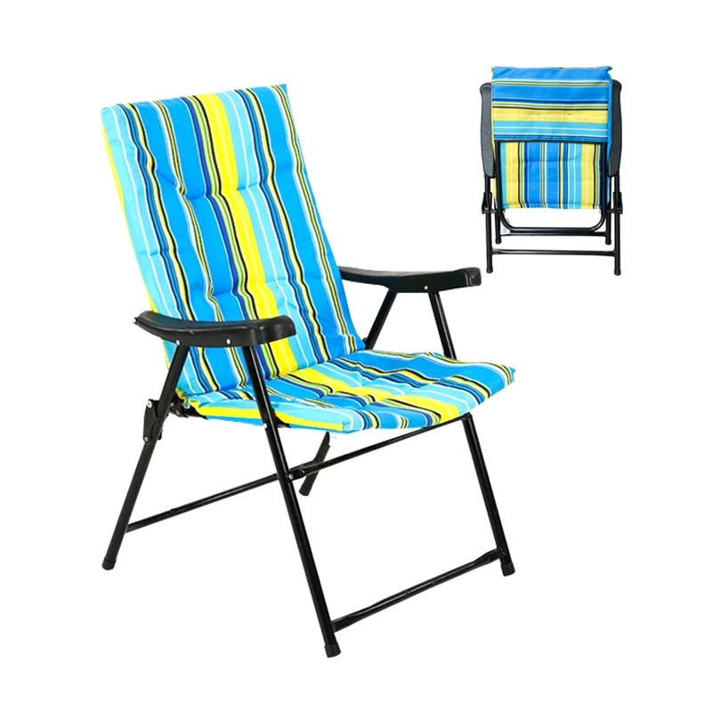 Custom Colors Stripe Full Padded Portable Foldable Picnic Fishing Camping Folding Chairs for Outdoor Beach