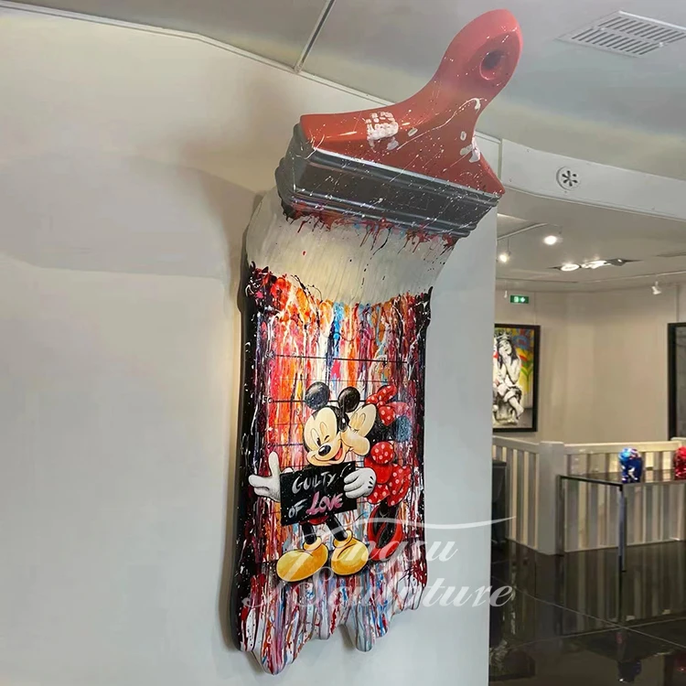Customized size garden modern interior design paintbrush sculpture fiberglass abstract sculpture