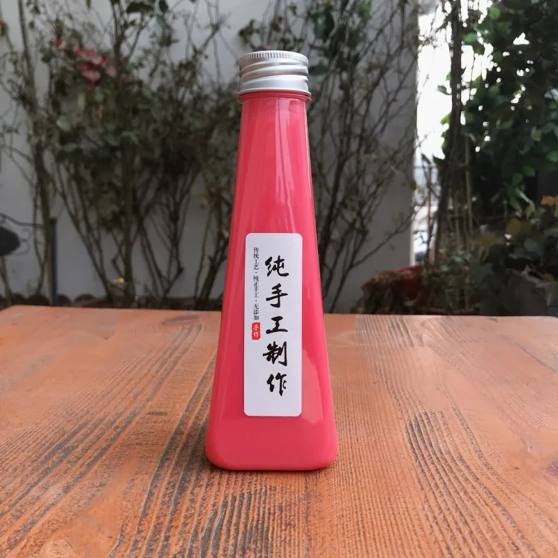 Cute 300ml 10oz tower-shaped thickened pet plastic bottle juice drink yogurt tea drink bottle conical beverage bottle