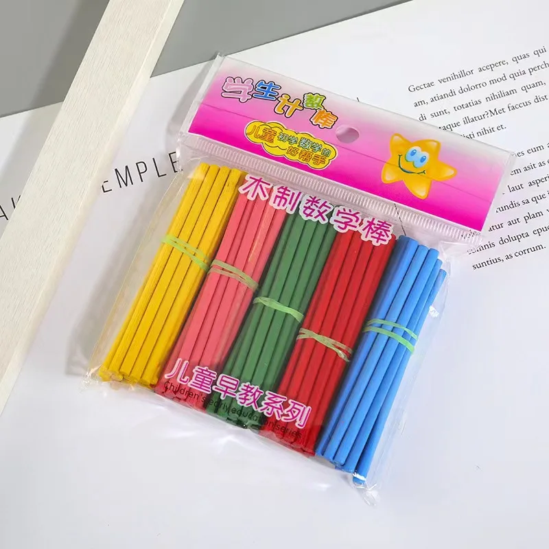 Kids Multi-Colored Early Teaching arithmetic sticks math Manipulatives Intellectual Wooden sticks Educational Toys