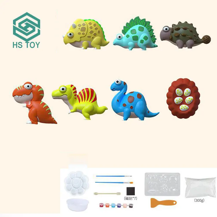 HS Mould Kit Arts And Crafts Sculpture Dinosaur Kid 3D Other Education Toys Gypsum Diy Painting Board Paint