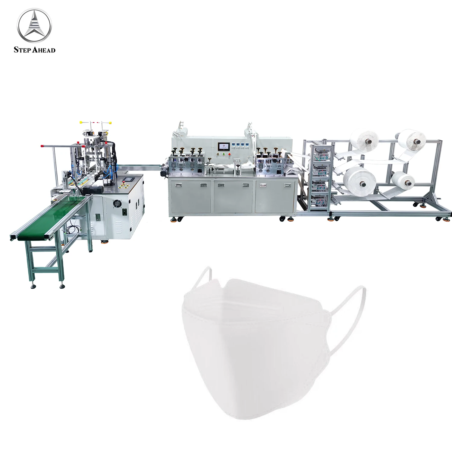 Automatic high produce speed KF94 highqualified rate  4Ply mask machine for Manufacturing Plant in stock
