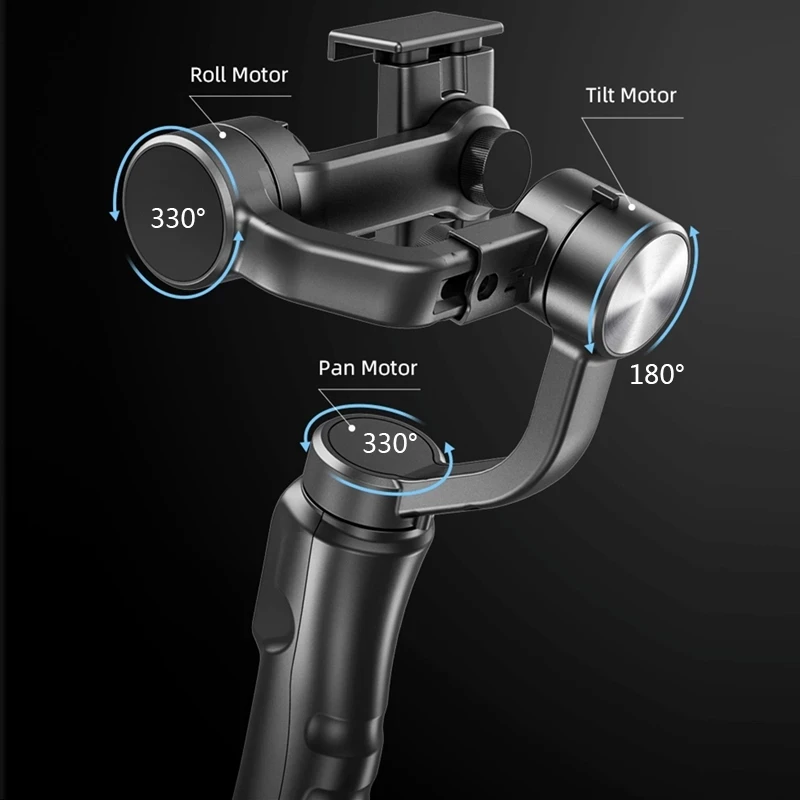 F6 Smart Phone Stabilizer tripod head Handheld Mobile Phone selfie stick Anti-shaking Rotatable 3 Axis Gimbal Stabilizer