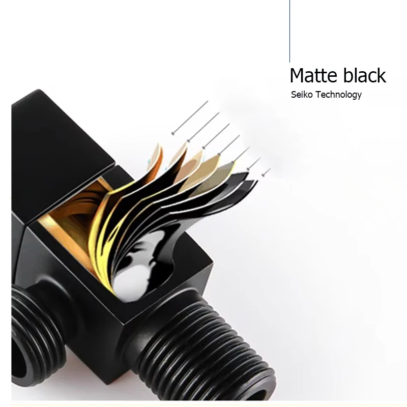 Solid Brass Square Angle Valve Brass Cheap Matte black Brushed Gold Custom Colour Angle Valve for Hotel Bathroom