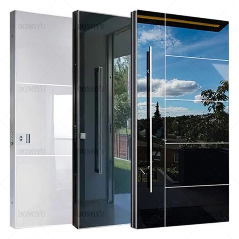 Dubai metal security exterior front doors for houses modern aluminium front doors for homes large main entry armored pivot door