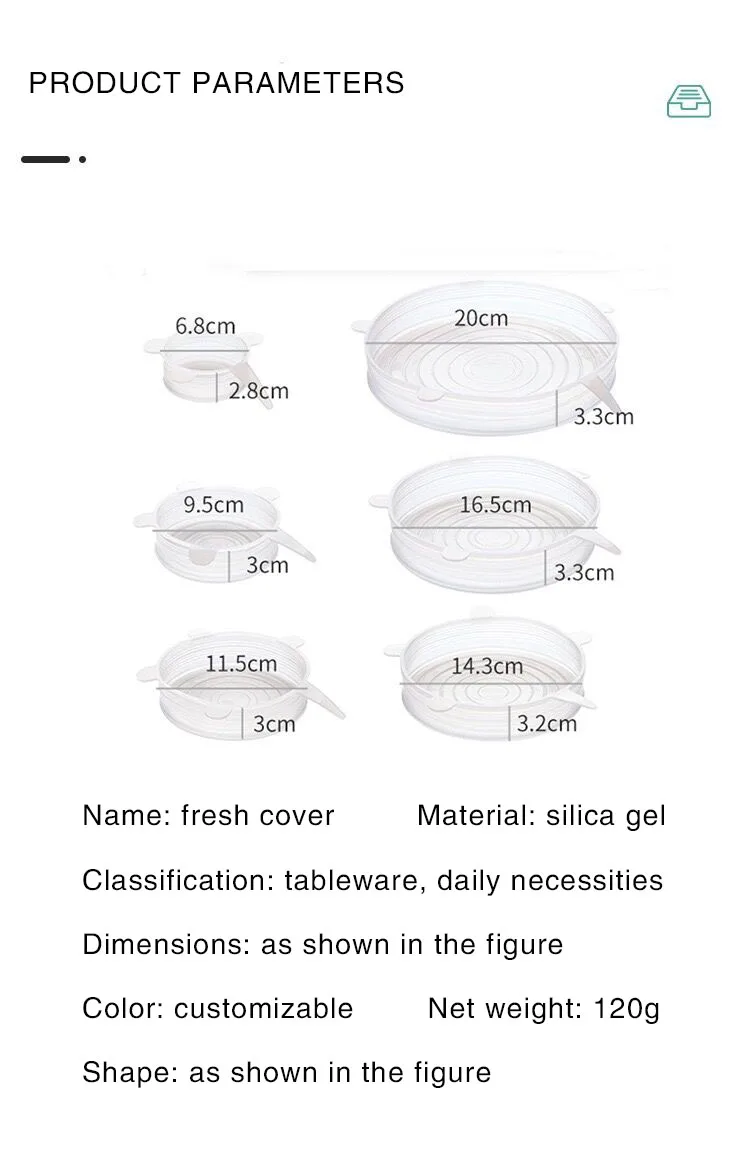 F1-492 Reusable Durable and Expandable Silicone fresh-keeping Covers for Fresh Food & Leftovers Keep Food Fresh