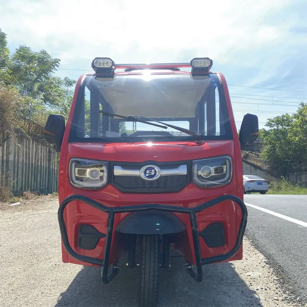Morden Style Tuk Electric Enclosed 3 Wheel Motorcycle Triciclo LED LCD 60V