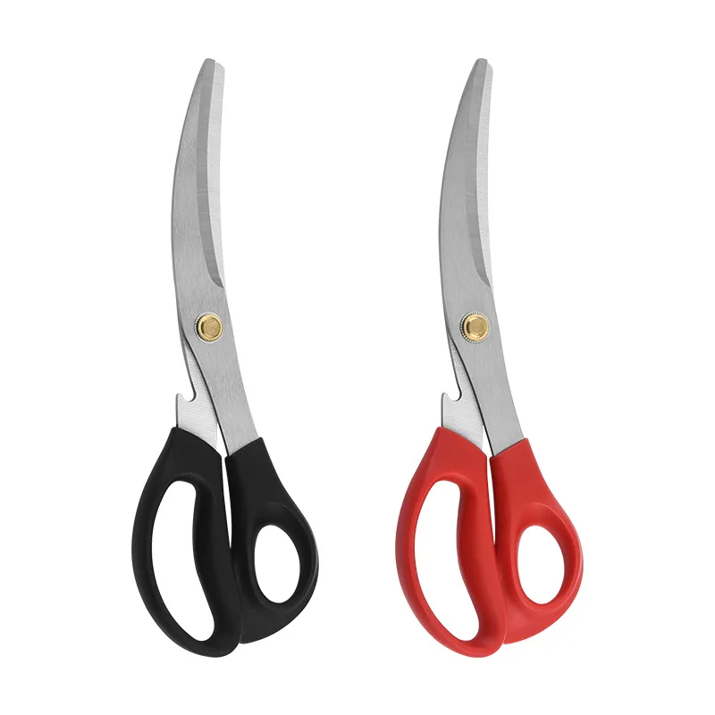 Premium Korean BBQ Bulgogi Kalbi Meat Cutting Shears Scissors Stainless Steel Plastic Industrial Customized Logo OEM 10 Pcs