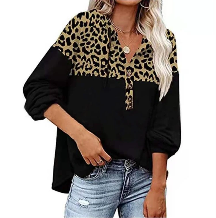 C251 New 2022 High Quality Plus Size Leopard Print Shirt Yarn Winter Sweaters