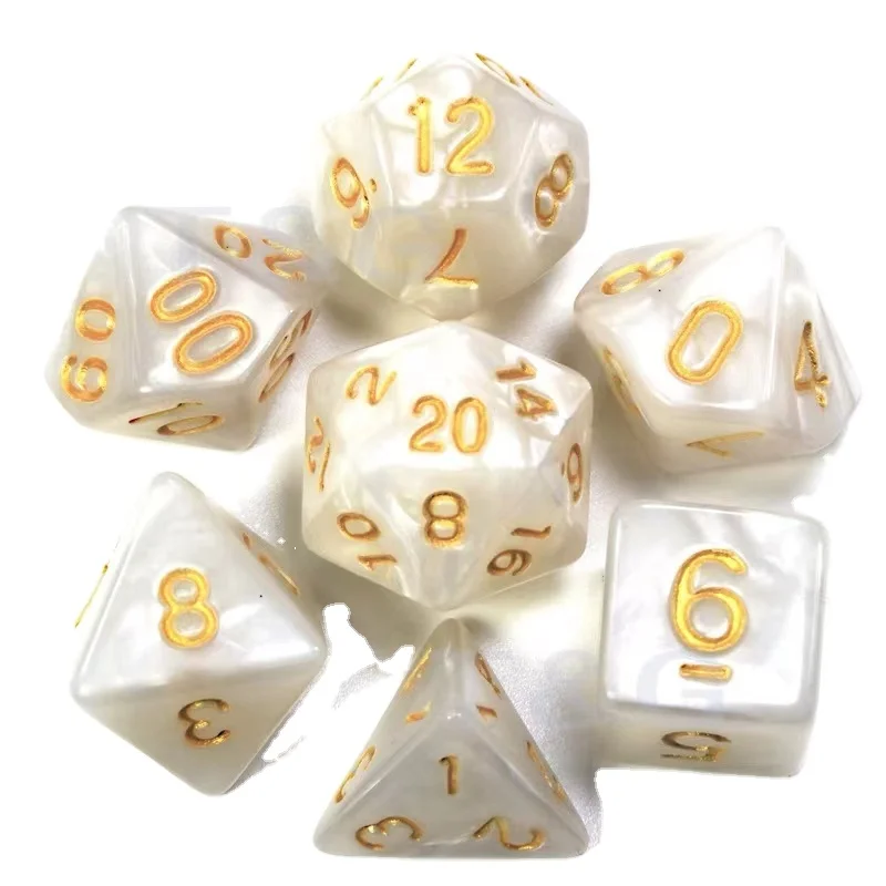 Wholesale custom dice set good quality marbled DND dice set dice for game